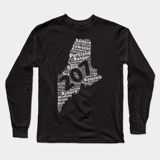 Maine Cities 207 Area Code Long Sleeve T-Shirt